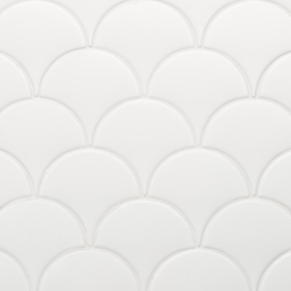 Ivy Hill Tile Beta Pure White 2.44 in. x 5 in. Scallop Polished Ceramic Wall Tile (4.06 sq. ft./Case | The Home Depot