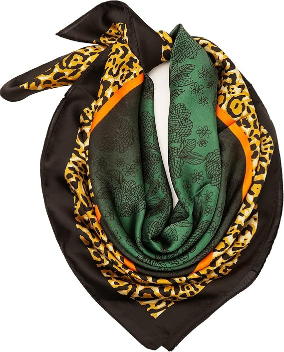 YOUR SMILE Silk Like Scarf Square Satin Hair Scarf Fashion Neck Scarfs for Women 27'' x 27'' | Amazon (US)