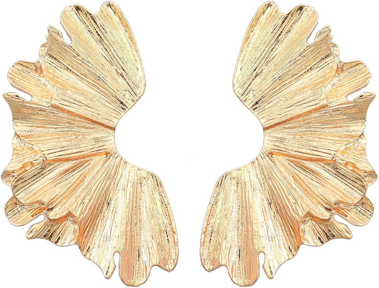 Metallic Flower Earrings Alloy Floral Earring Geometric Exaggerated Earrings Sculptural Flower Go... | Amazon (US)