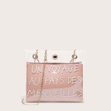 Letter Print Clear Bag With Inner Pouch | SHEIN