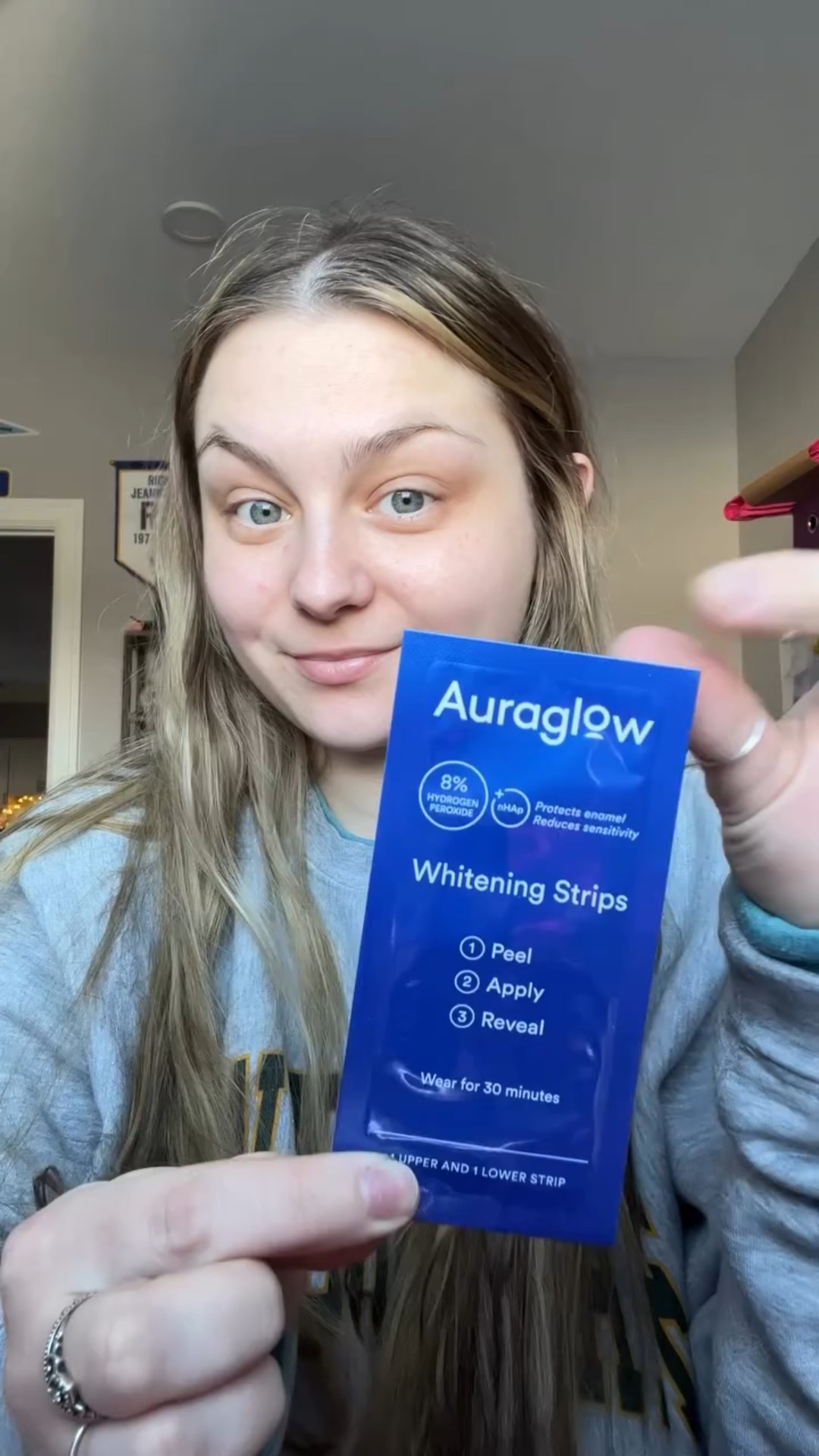 Okay but I was not ready to actually like these… 😳🦷

FIRST USE. ONE APPLICATION. WHITER TEETH! 

These Auraglow Whitening Strips legit whitened my teeth more than anything I’ve tried before and I’m picky about at-home whitening since I have sensitive teeth.

They’re strong enough to actually work (hello 8% hydrogen peroxide 👀) but still gentle thanks to nano-hydroxyapatite + potassium nitrate, so my teeth didn’t feel sensitive at all!

Just peel, stick, chill for 30 minutes, and boom… A noticeably brighter smile even on the first application! 🙌🏻

If you’ve been scared of whitening because of sensitivity, you HAVE TO try these! Comment “TEETH” and I’ll send the link for them right to your DMs! 💜

Highlights: 
✨ whiter smile
🦷 enamel-safe
🤍 sensitive-teeth friendly
⏱️ real results in 30 minutes

Would you try these or are you traumatized by old whitening products? 😅

@auraglow @stackinfluence #auraglow #auraglowpartner #oralcare #teethwhitening