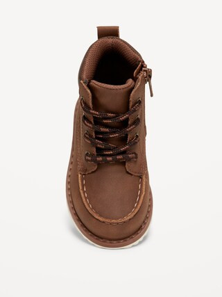Faux-Suede Side-Zip Lace-Up Boots for Toddler Boys | Old Navy (US)