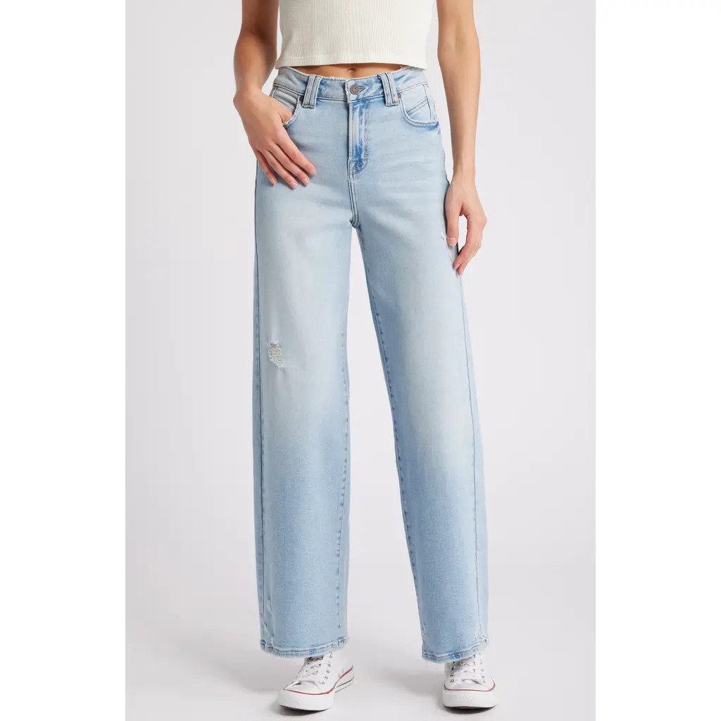 HIDDEN JEANS High Waist Wide Leg Jeans in Light Wash at Nordstrom, Size 28 | Nordstrom