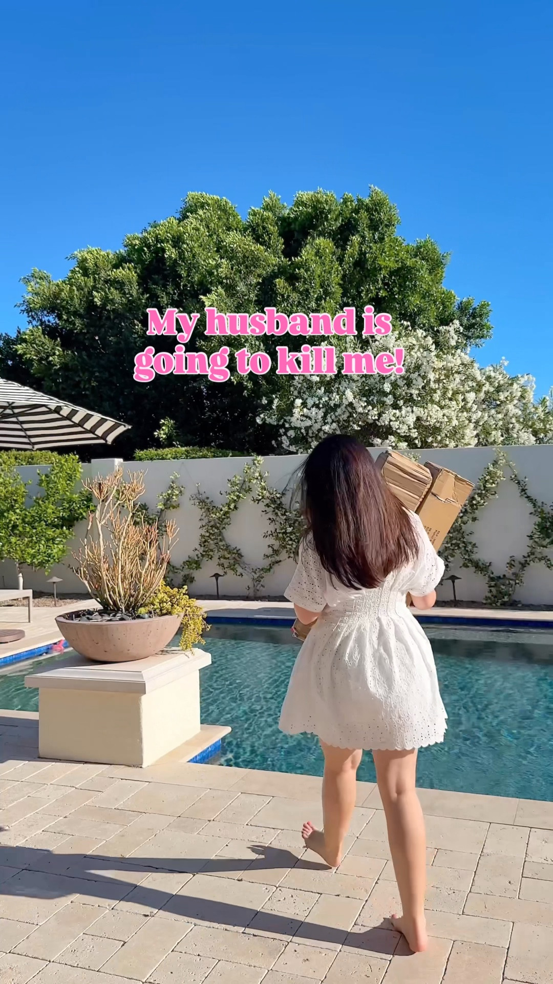 #AD Sorry honey! Just wanted to add a pop of color to the backyard 💗🌸 These UV-resistant bougainvilleas from @Wayfair are too pretty to pass up! 🤭

Link in bio OR comment “FLOWER” to shop! #wishyouwerehere #outdoor #Wayfair #WayfairPartner 

#LTKHome