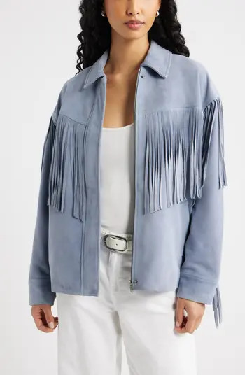 Fringe Suede JacketOpen Edit | Nordstrom