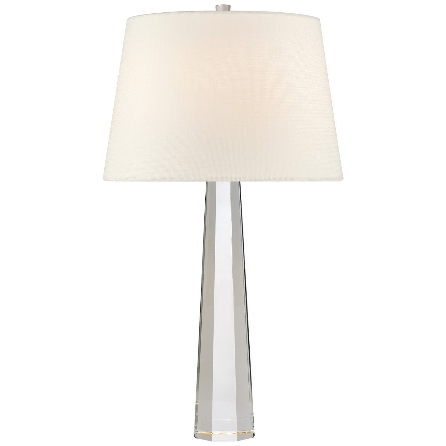 Octagonal Spire Medium Table Lamp in Crystal with Linen ShadeVisual Comfort | Visual Comfort