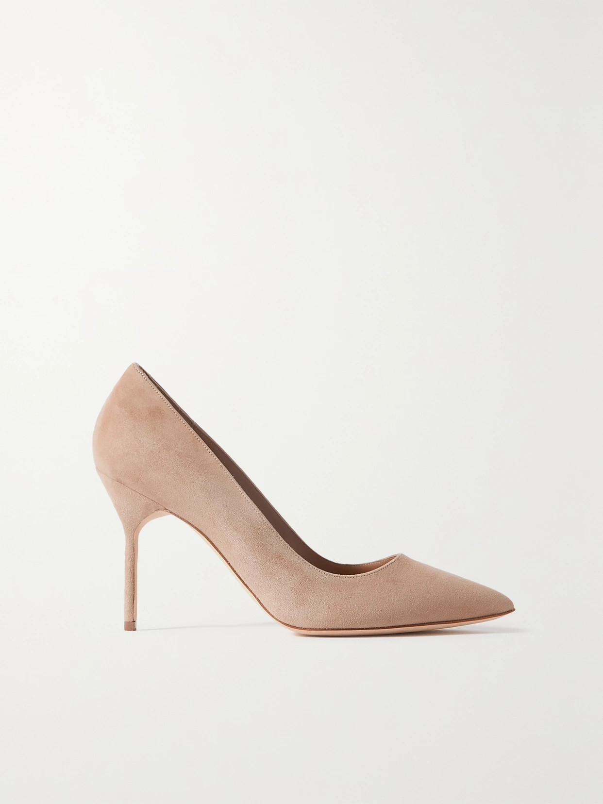 Manolo Blahnik - Bb 90 Suede Pumps - Cream | NET-A-PORTER (US)