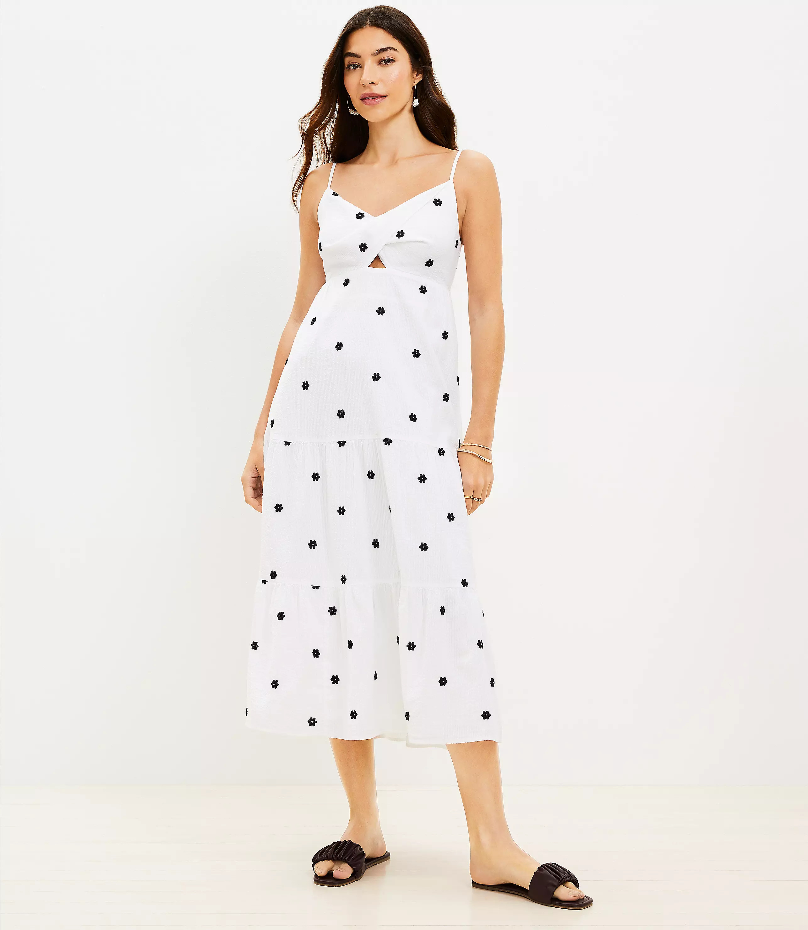 Petite Floral Twist Cutout Cami Maxi Dress | LOFT