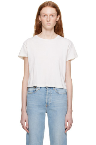 Re/Done - Off-White 1950s Boxy T-Shirt | SSENSE