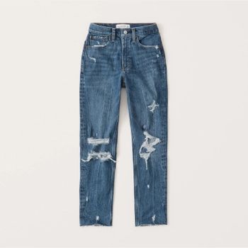 Women's Ripped High Rise Mom Jeans | Women's 40-60% Off Throughout the Store | Abercrombie.com | Abercrombie & Fitch (US)