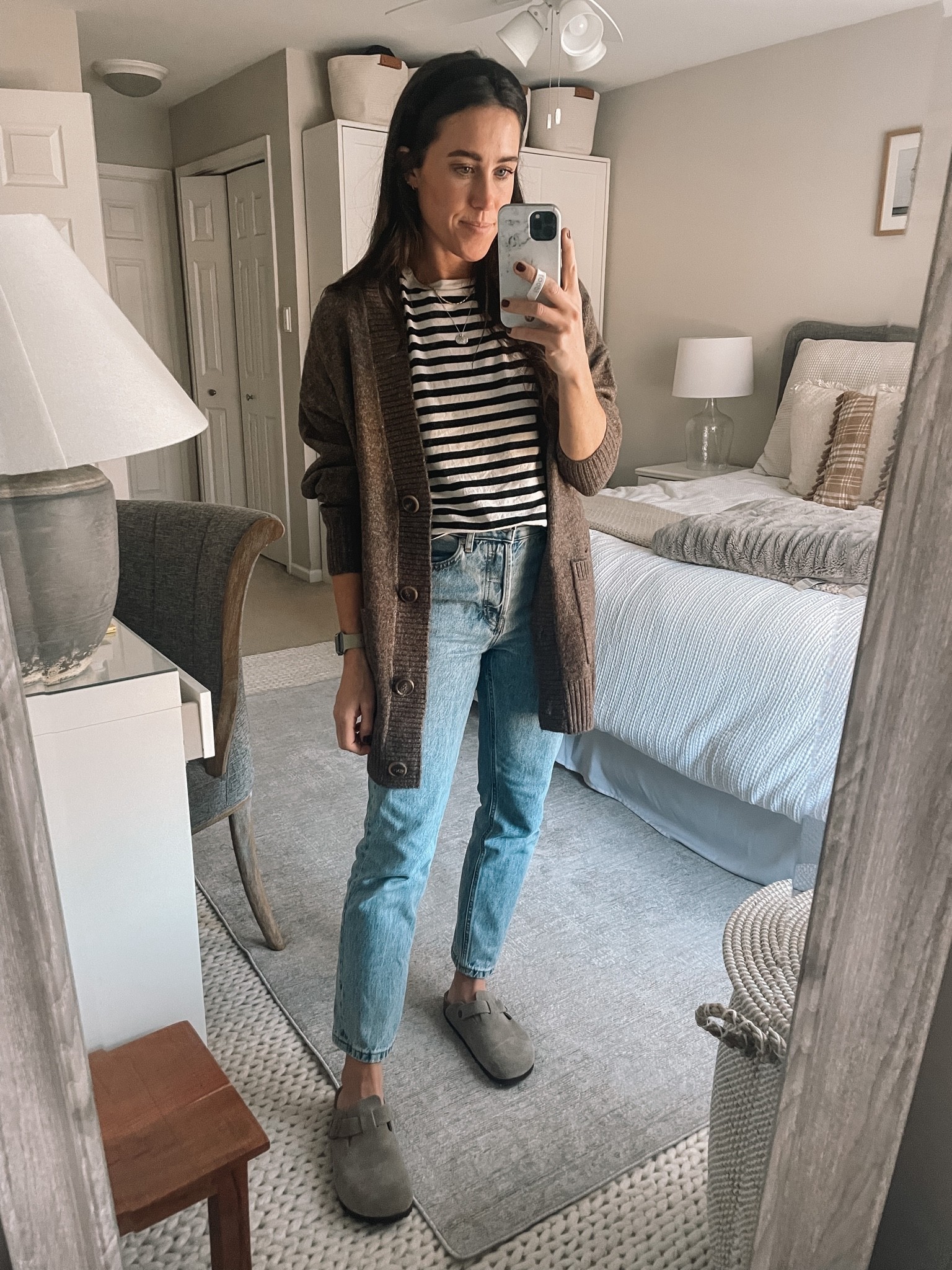 11.2.22
Mango Cardigan, Gap Striped Tee, Everlane Jeans , Birkenstock Clogs

#LTKstyletip #LTKSeasonal #LTKunder100