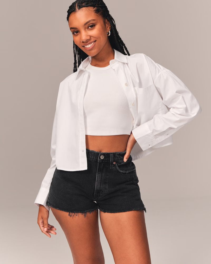 Curve Love High Rise Mom Shorts | Abercrombie & Fitch (US)