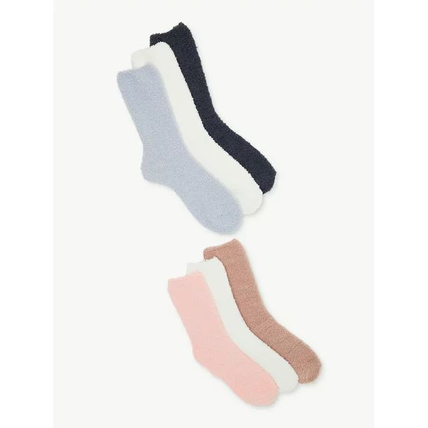Joyspun Women's Crew Cozy Socks, 6-Pack, Size 4-10 | Walmart (US)