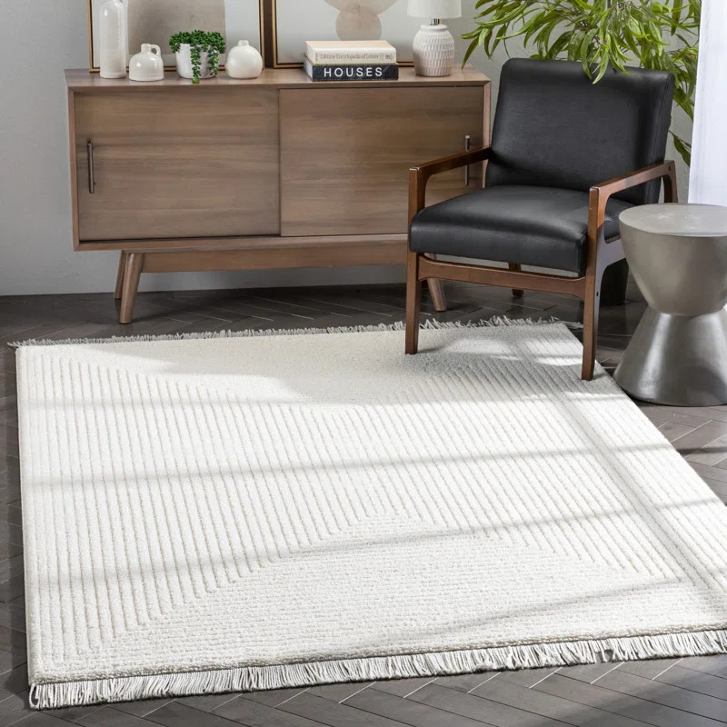Geometric Ivory Area Rug | Wayfair North America