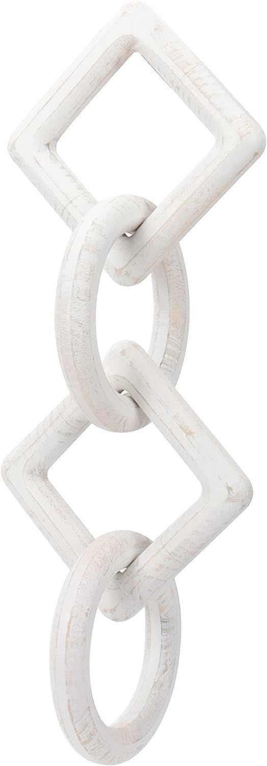 GENMOUS & CO. Wooden Chain Home Decor Modern Farmhouse Decorative 4-Link Chain Decor Hand Carved ... | Amazon (US)