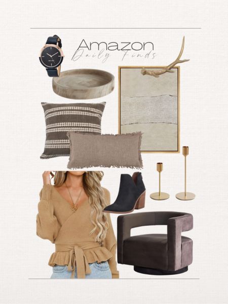 Amazon Daily Finds!

Velvet brown chair, black booties, statement sweater, gold candlesticks, throw pillows, lumbar pillows, wall art, woman’s watch, decorative tray

#LTKhome #LTKstyletip #LTKSeasonal