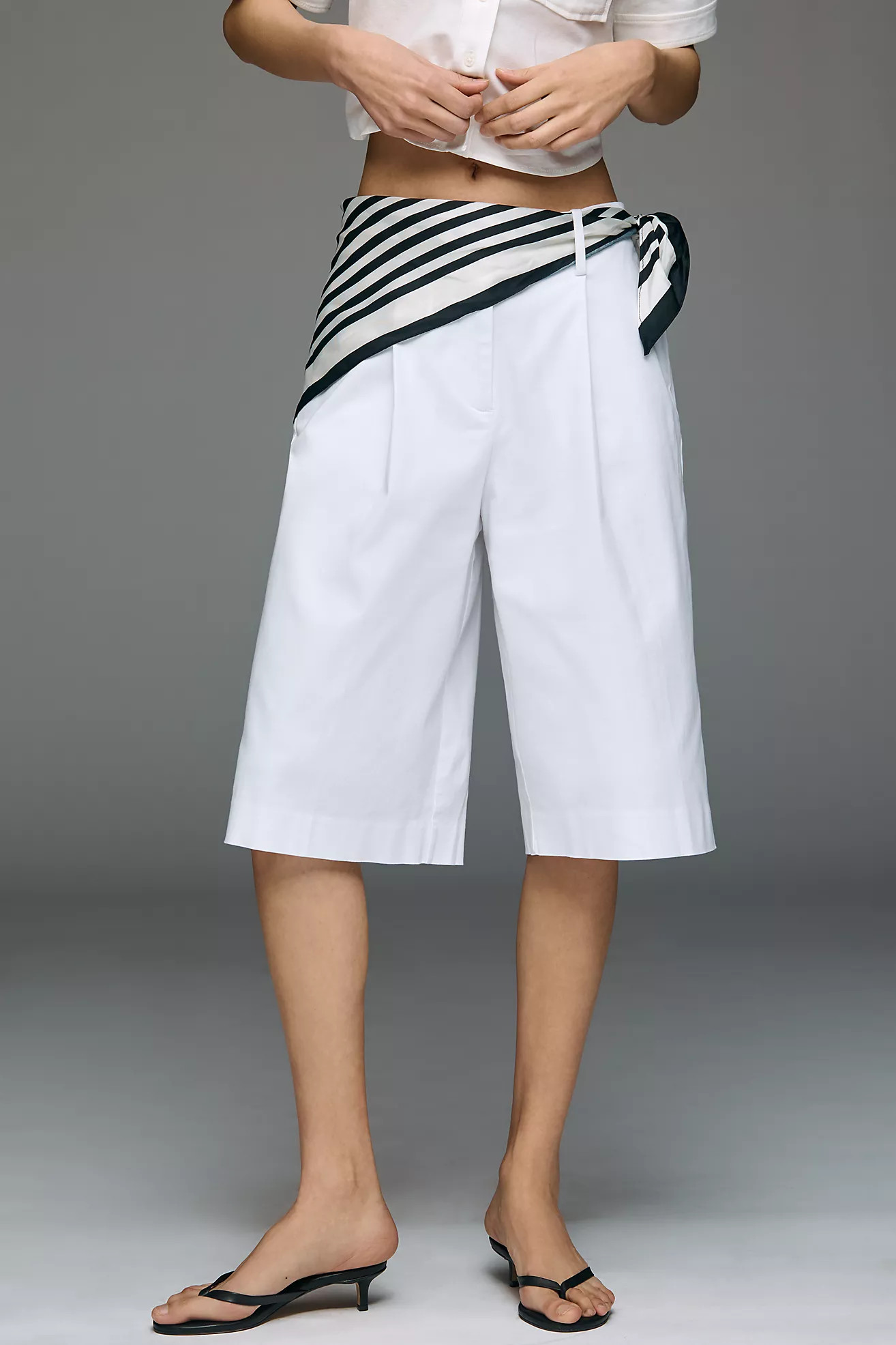 Maeve Pleated Scarf Shorts | Anthropologie (US)