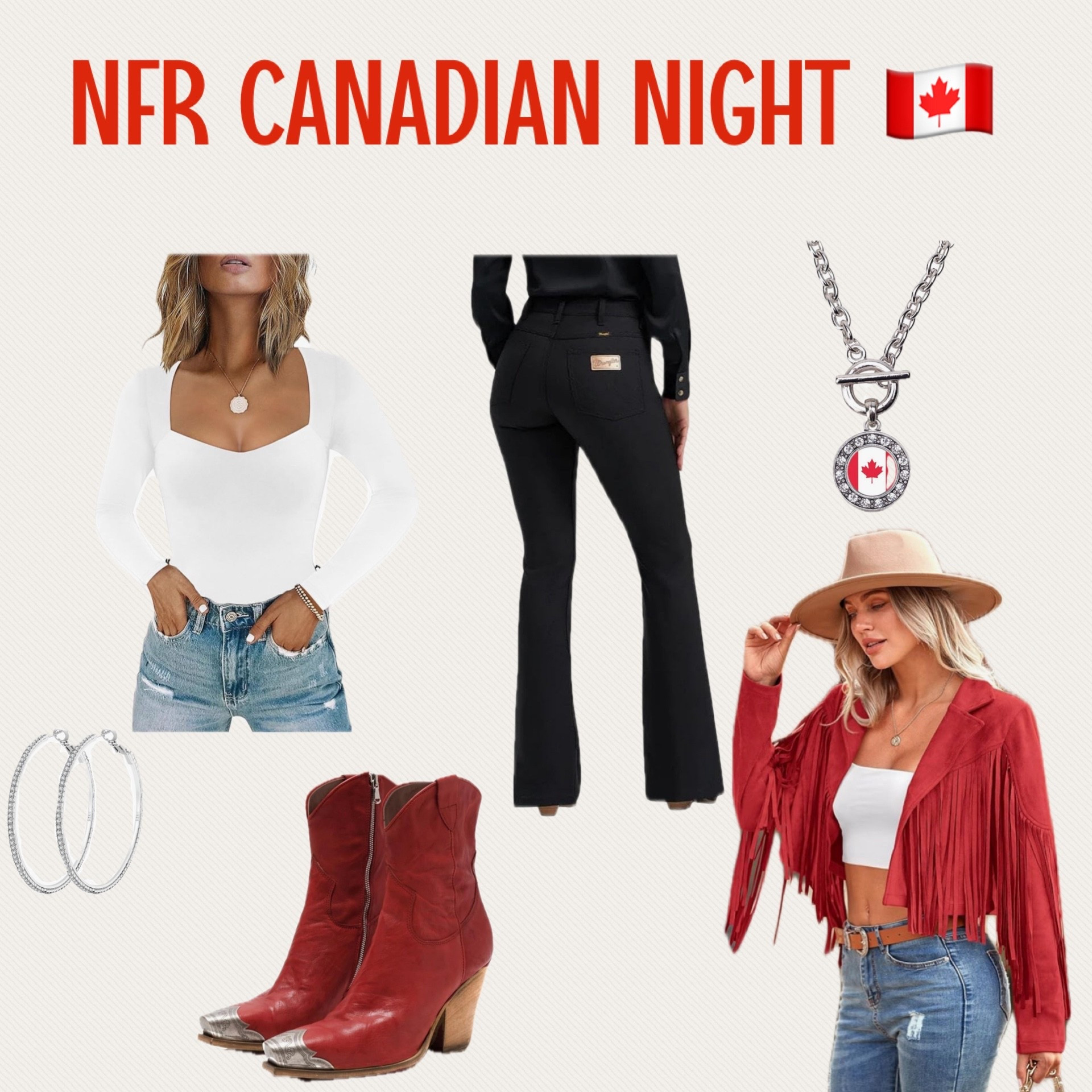 NFR Canadian Night 🇨🇦 #nfr #rodeo #canadiannight 

#LTKStyleTip #LTKootd #LTKSaleAlert