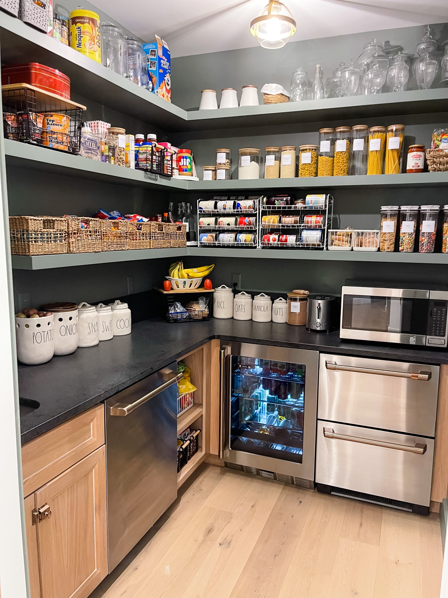 Love organization! This made me so happy and so easy for the kids to find everything. Fridge drawers, microwave and beverage center all at kids height. 

#LTKhome