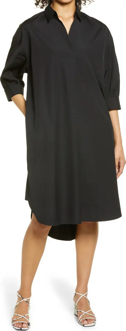Oversize Three-Quarter Sleeve Shirtdress | Nordstrom