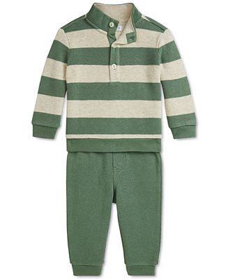 Polo Ralph Lauren Baby Cotton Striped Sweater & Pants Set - Macy's | Macy's