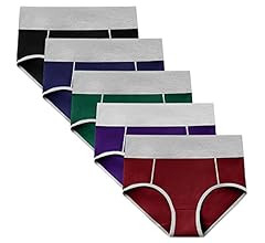POKARLA Women's High Waisted Cotton Underwear Soft Breathable Panties Stretch Briefs Regular & Pl... | Amazon (US)