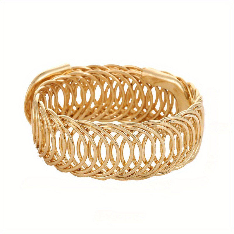 pieza brazalete resortes dorados tejidos redondos accesorio - Temu | Temu Affiliate Program