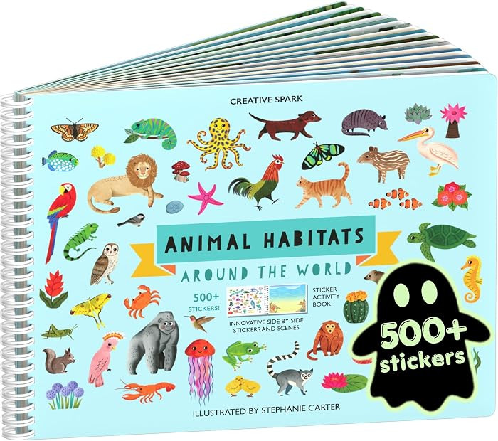 Cupkin Animal Habitats Sticker Book | 12 Coloring & Activity, 500+ Stickers | Amazon (US)