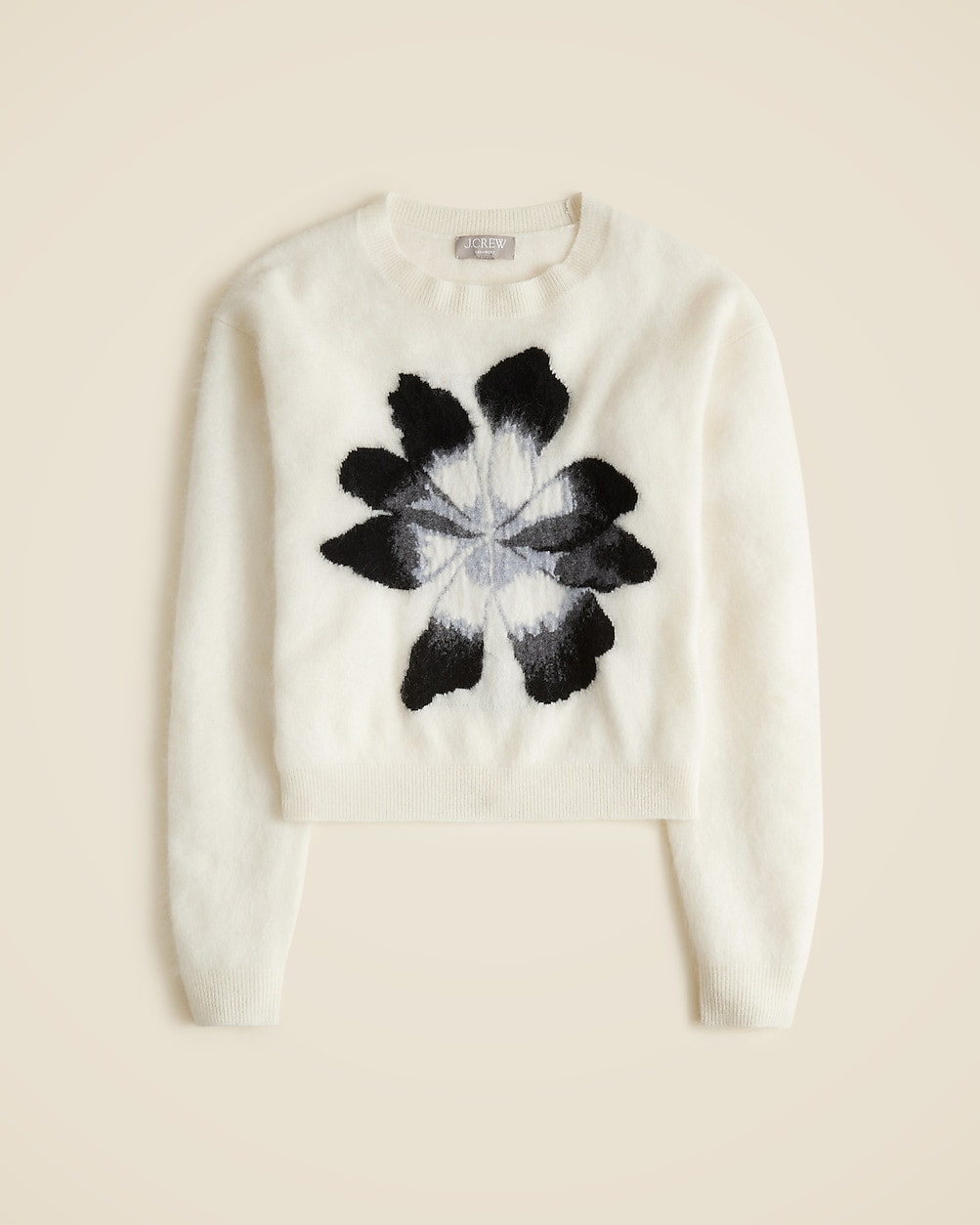 Brushed cashmere crewneck sweater with intarsia floral | J. Crew US