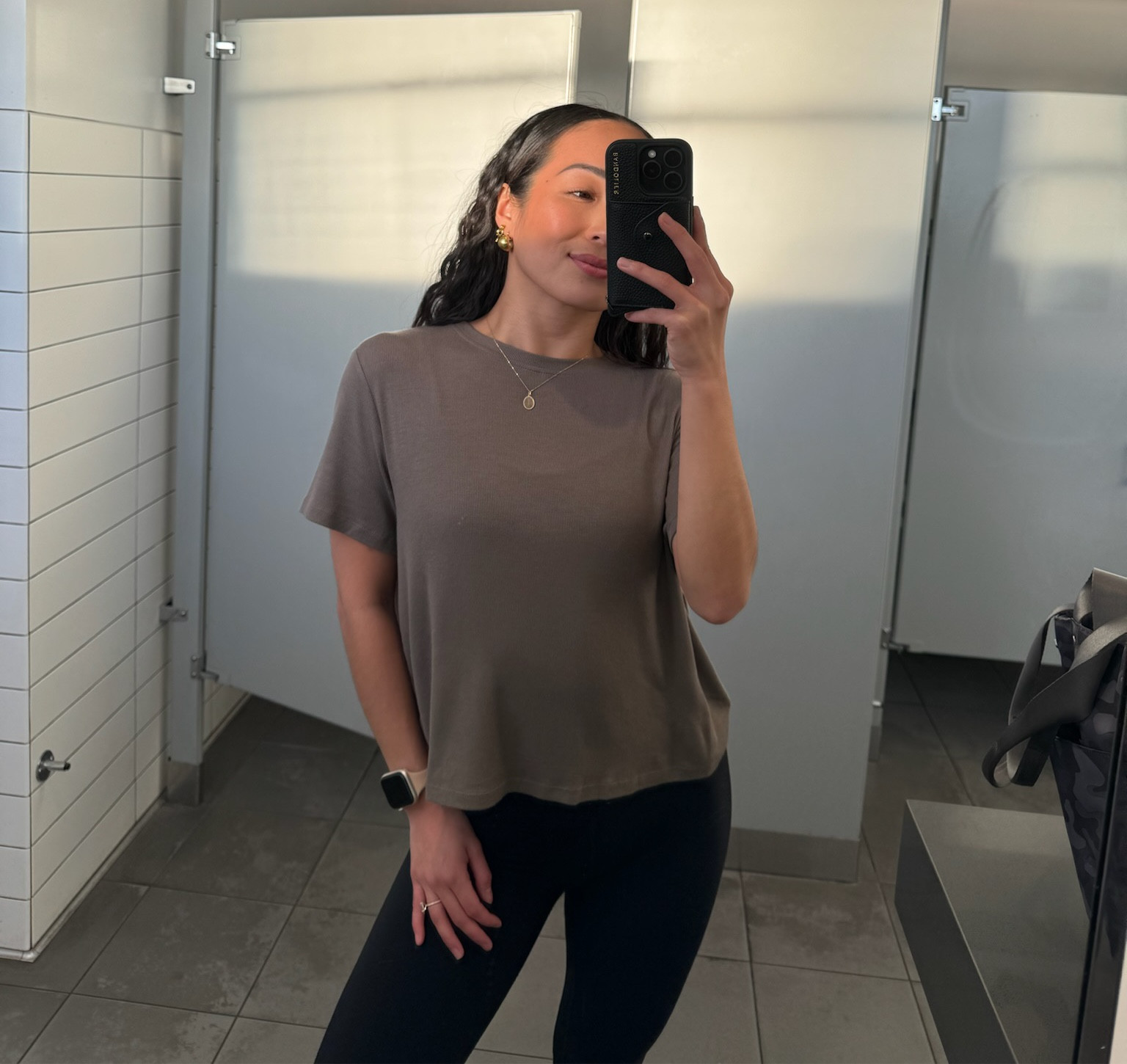 Bathroom selfie. Chill neutral outfit 

#LTKfitness #LTKfindsunder50 #LTKfindsunder100