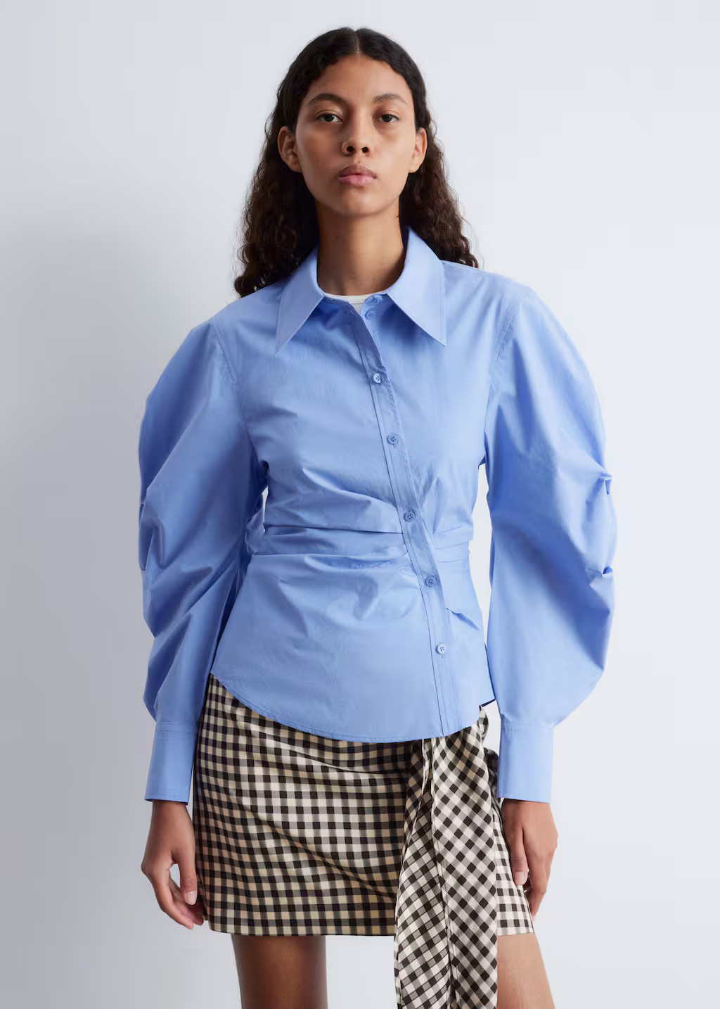 Asymmetrical Cotton Shirt - Mid Blue - & Other Stories BE | & Other Stories EU