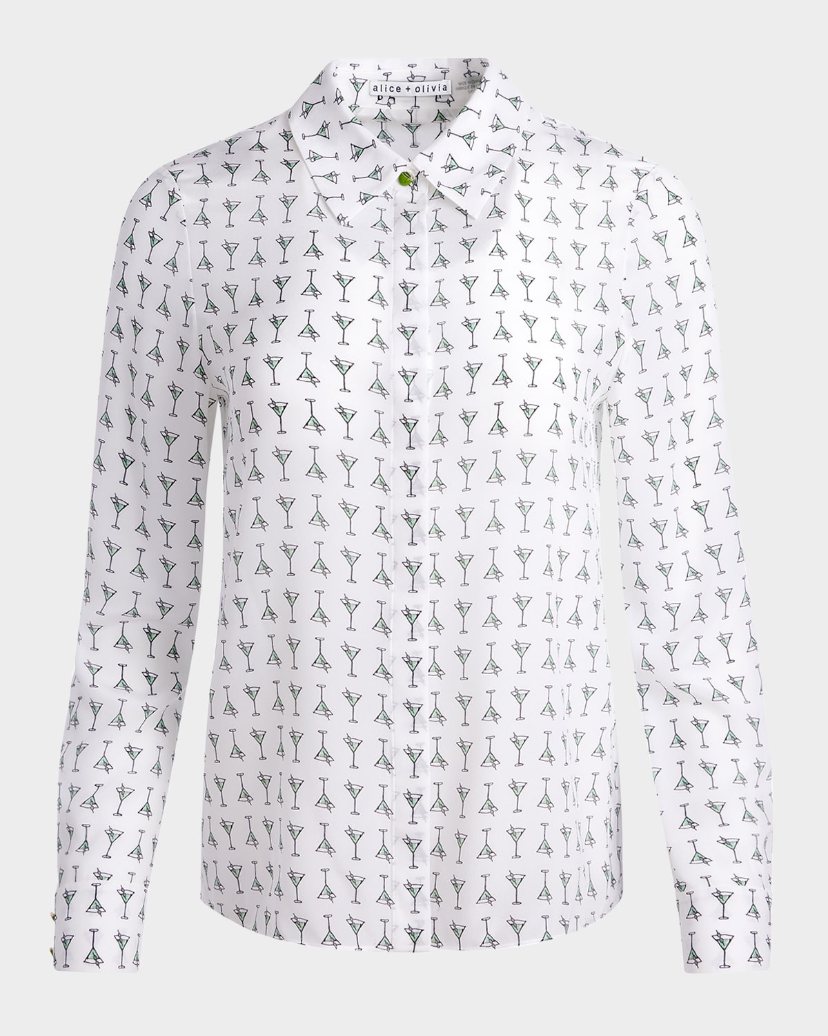 Martini Chic Willa Silk Placket Top | Neiman Marcus