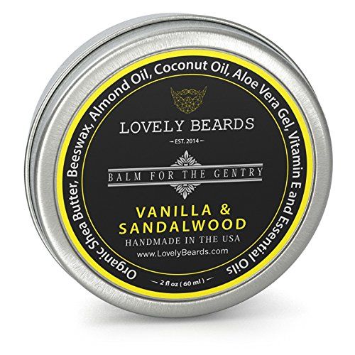 Lovely Beards Natural Beard Balm Leave-In Conditioner & Softener, Handmade In The USA, On Social Media, Best for Groomed Beard Growth, Mustache & Face, Vanilla Sandalwood Scent | Amazon (US)