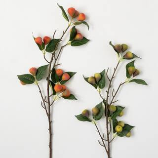 30.5" Artificial Green Multi-Color Mini Pear Stem - Set of 2 | The Home Depot