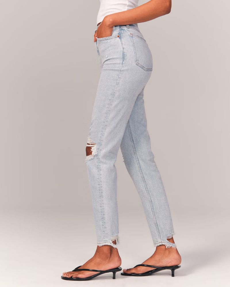 Women's High Rise Mom Jean | Women's Bottoms | Abercrombie.com | Abercrombie & Fitch (US)