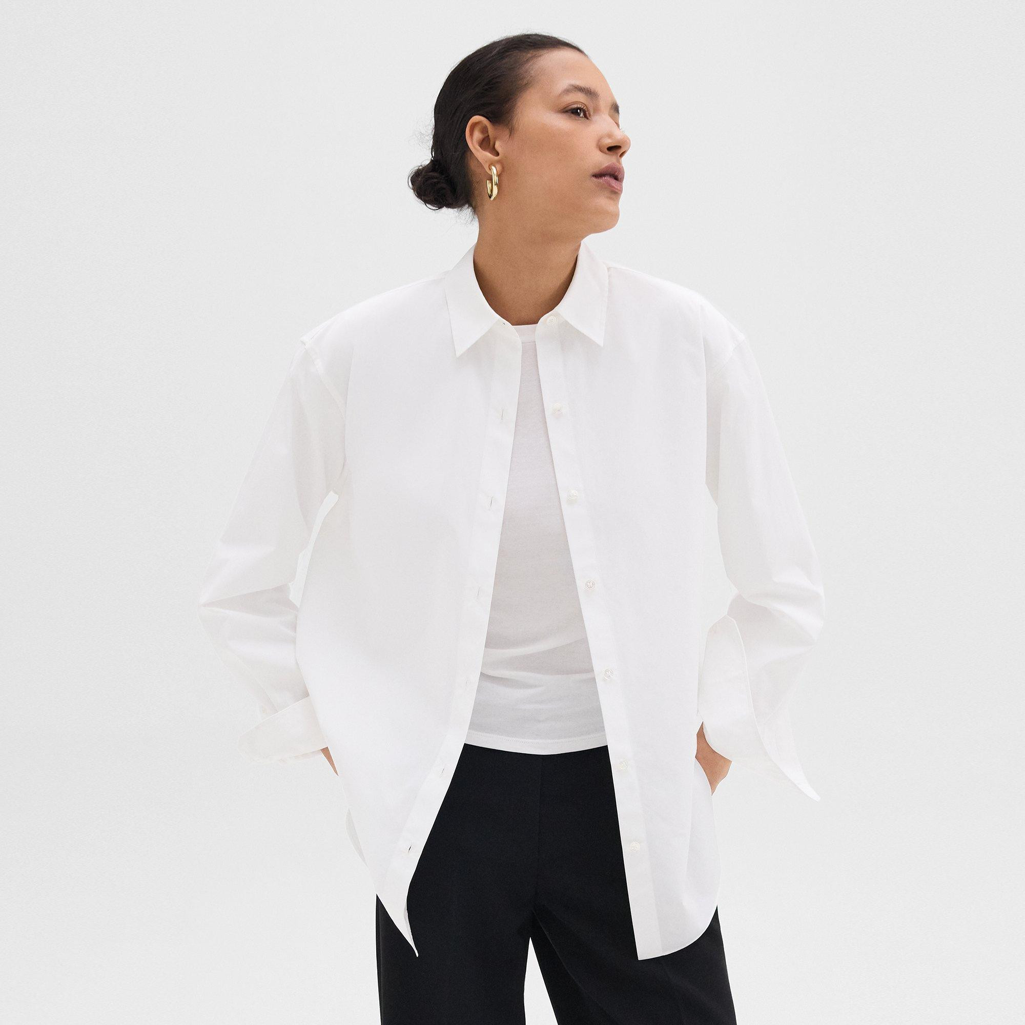 Boyfriend Shirt in Good Cotton | Theory