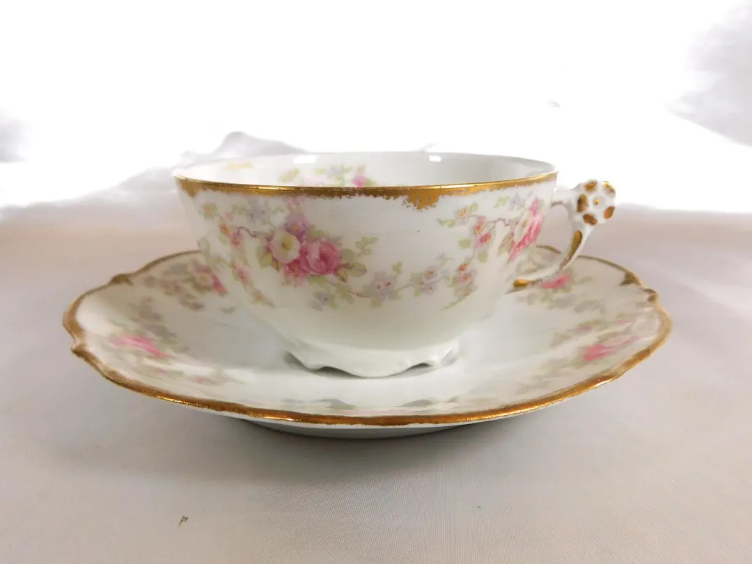 Elite Limoges Teacup With Flower Detail on Handle 23989 - Etsy | Etsy (US)
