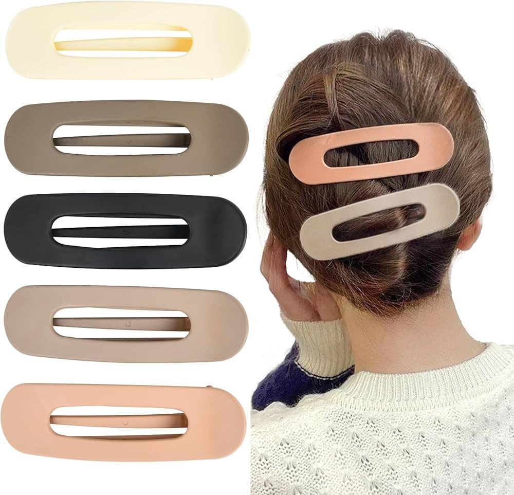 YANIBEST Flat Hair Claw Clips for Women - Stylish Lay Flat Claw Clips for All Hair Types | Chic H... | Amazon (US)