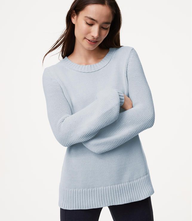 Textured Blouson Sleeve Sweater | LOFT