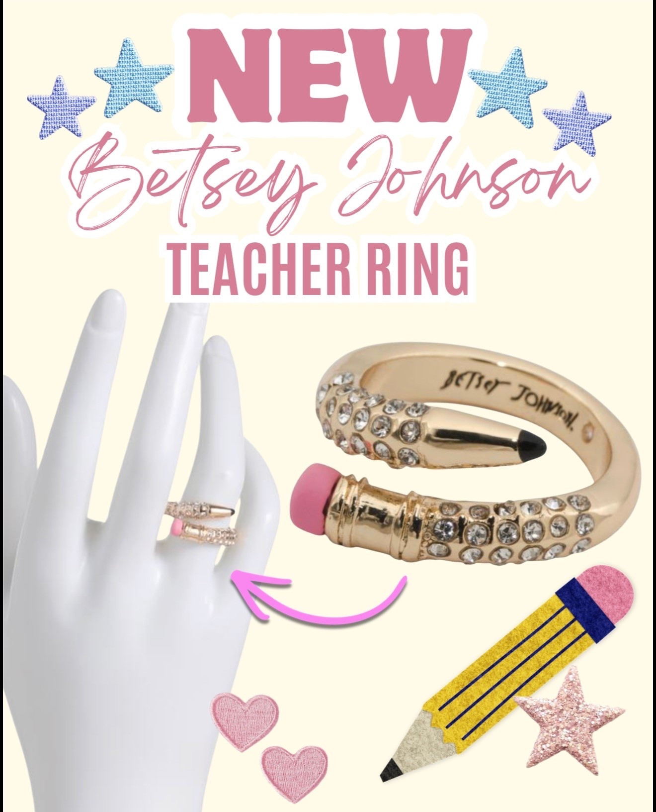 Teacher Betsey Johnson Ring

#LTKdayinmylife #LTKootd #LTKSeasonal