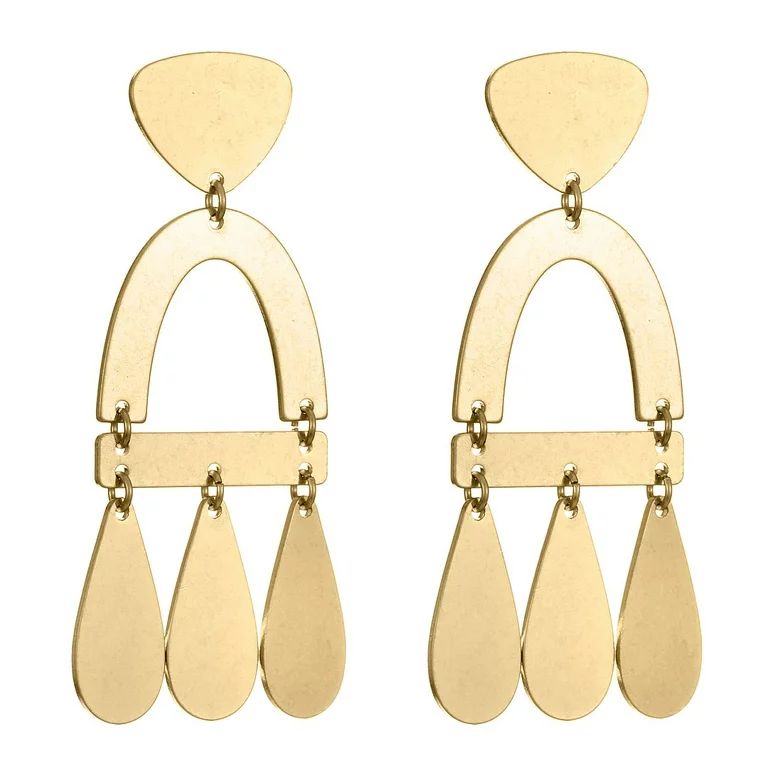 Time and Tru Worn Gold Statement Earring | Walmart (US)