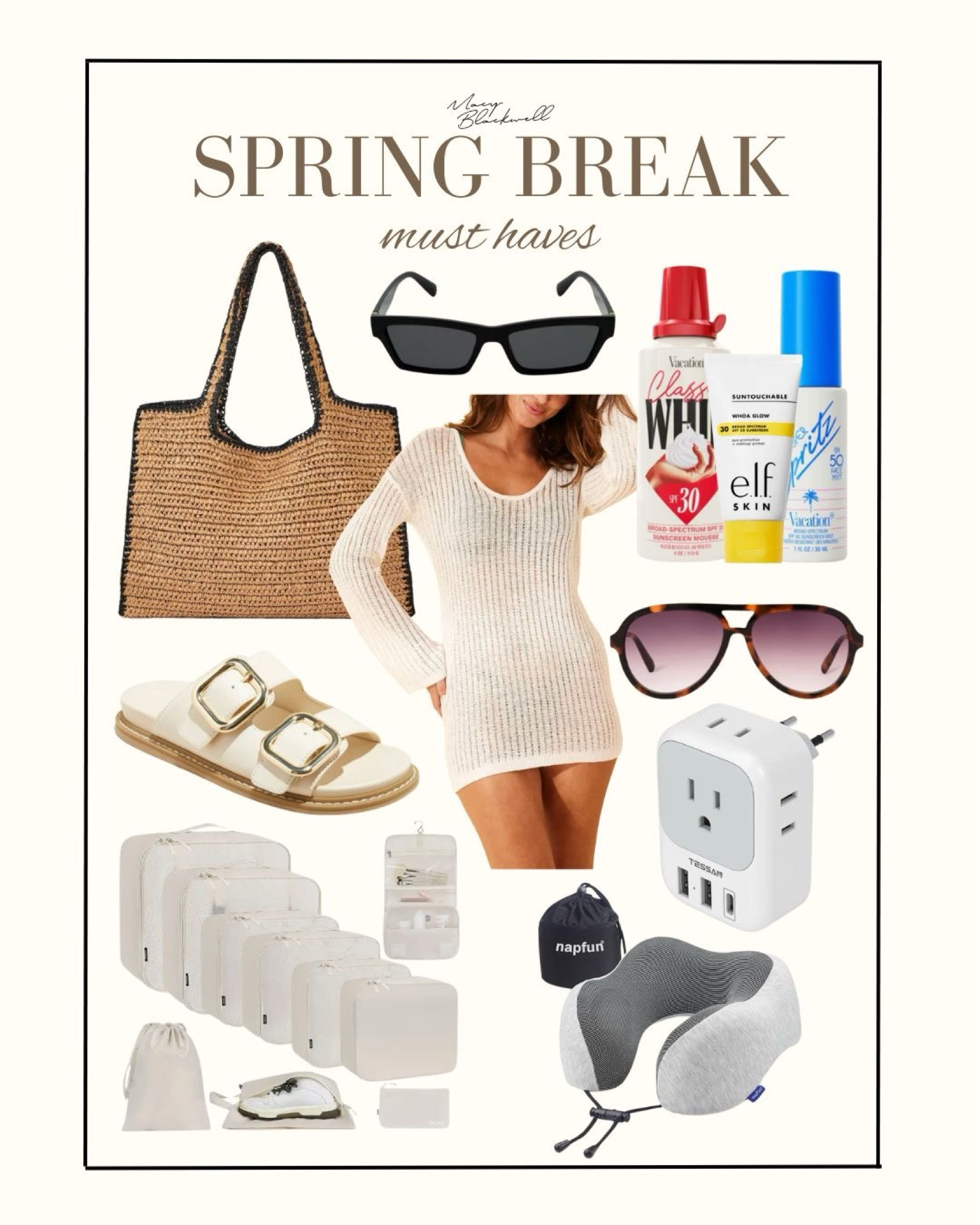 Spring break must haves 
Coverup 
Women’s travel must haves 
Travel essentials 

#LTKSwim #LTKTravel #LTKSeasonal