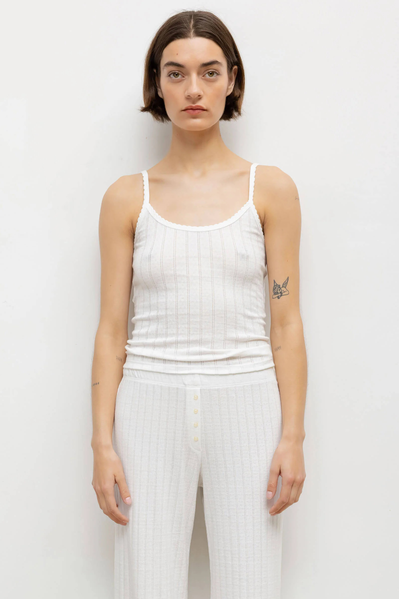 Pointelle Tank White / S | LESET
