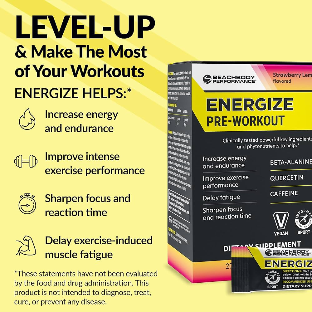 BODi Energize Pre Workout Powder - Beta-Alanine, Quercetin & Low-Dose Caffeine Formula for Enhanc... | Amazon (US)