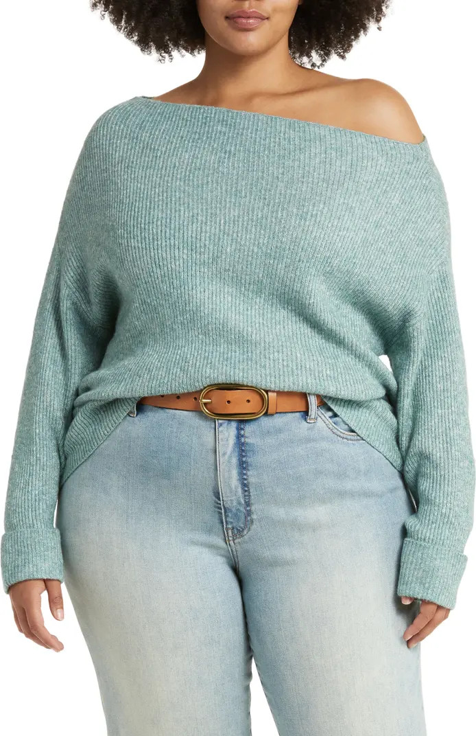 One-Shoulder Rib Sweater | Nordstrom