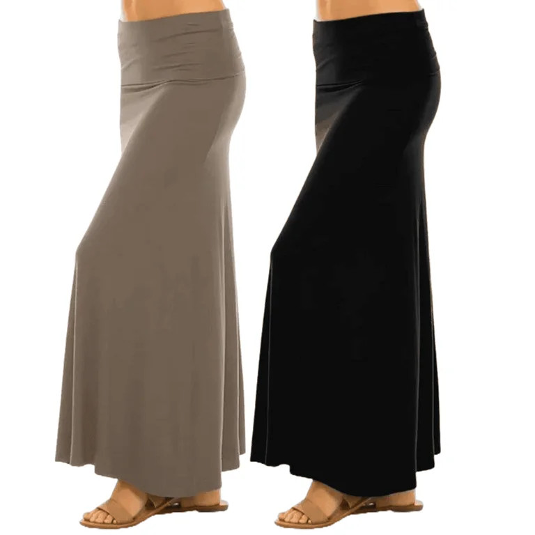 Sweet Hearts Maxi Skirt for Women- Foldover High Waist Long Flare A-Line Skirt Maxi Dress XS-XL M... | Walmart (US)