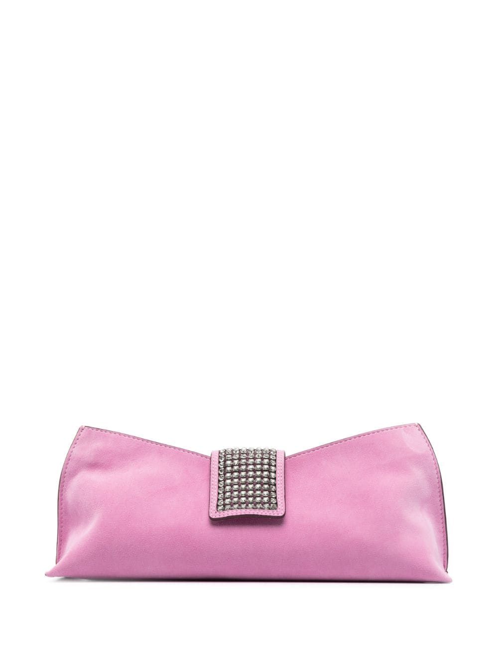 crystal-embellished suede clutch bag | Farfetch Global