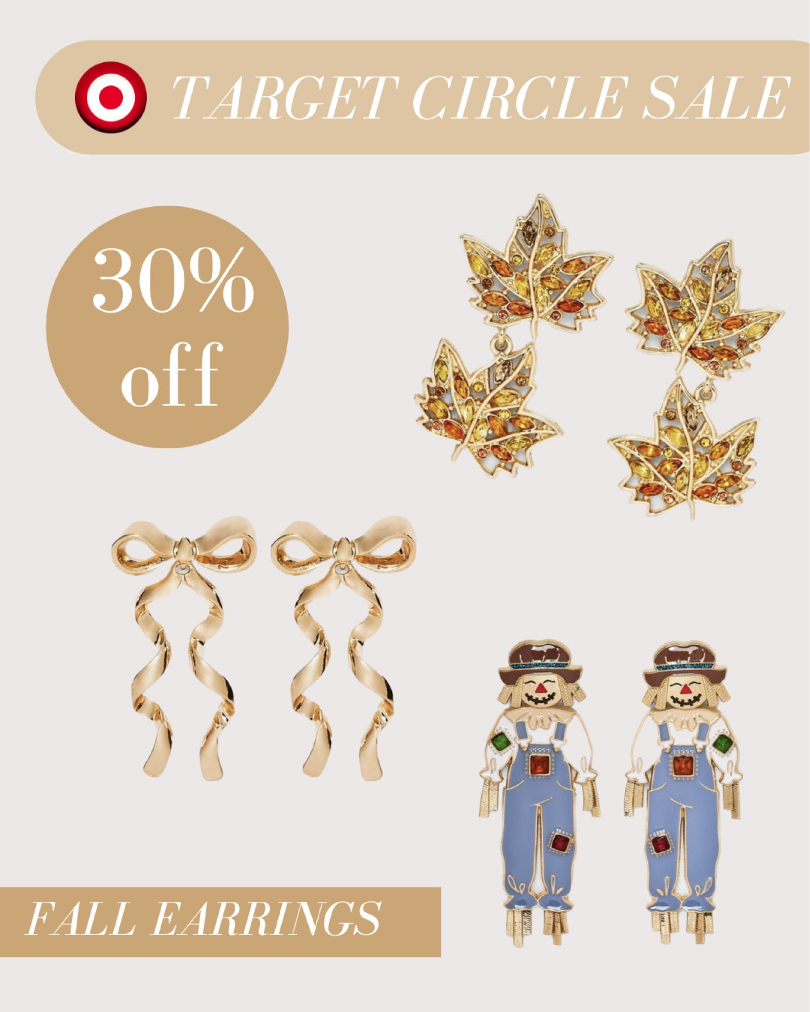 TARGET CIRCLE SALE 🎯 love these earrings! They are so fun, I just ordered all three. They are 30% off right now for Circle Week! 

#LTKsalealert #LTKHoliday #LTKSeasonal