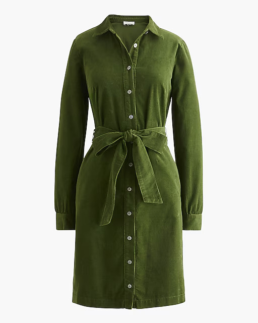 Long-sleeve corduroy shirt-dress | J.Crew Factory