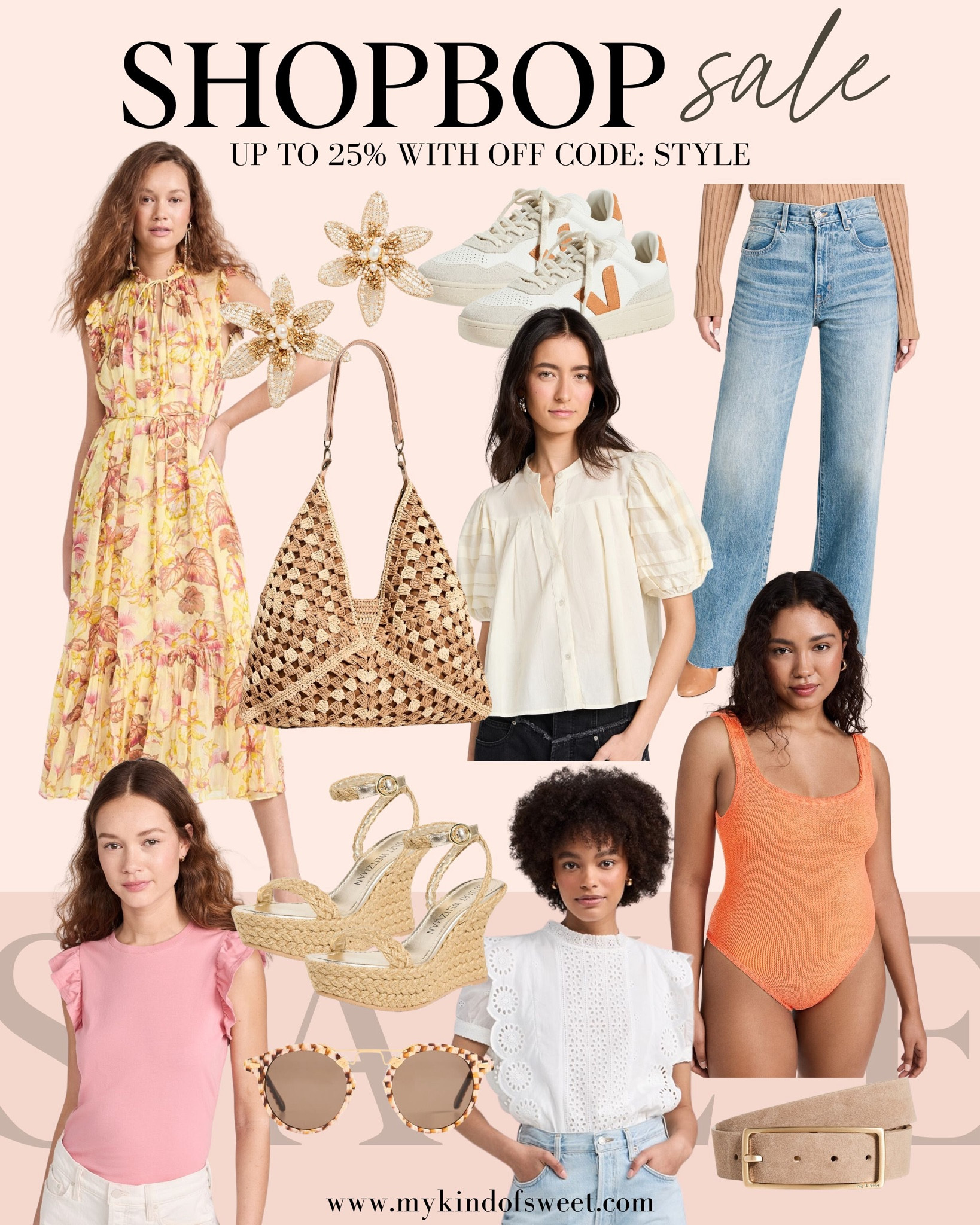 Shopbop sale finds. Get up to 25% off with code STYLE. This eyelet detail top and wide leg jeans are great for an everyday spring look. 

#LTKSeasonal #LTKsalealert #LTKstyletip